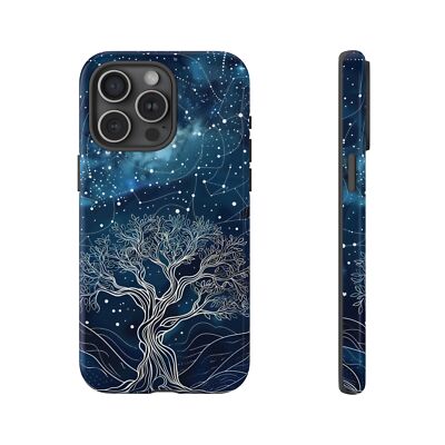 For iPhone / Galaxy / Pixel | Phone Ink Case - Blue Star Tree of Life Space