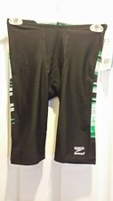 NEW MEN'S SPEEDO ENDURANCE JAMMER BLACK / GREEN SIZE 24