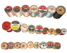 ANTIQUE VINTAGE WOODEN Spools of Thread Coats Clarks Talon Star Wood Spool