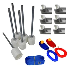 6 Weave Pole pegs with 24" Spacer, 6 Jump Cups & 2 Clickers, Dog Agility Equip