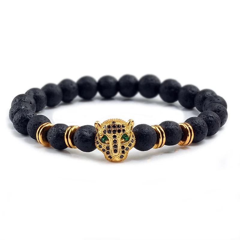 Black Lava Beads Bracelets - Style Healing Balance Buddha Prayer Stone Bracelet - Image 4 of 4