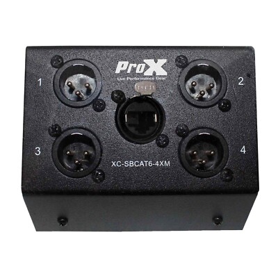 ProX 4 Channel XLR Male over CAT-5/CAT-6 Portable Snake Box [XC-SBCAT6-4XM]