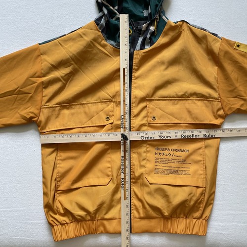 10 Deep X Pokemon Jacket Pikachu Trainer 2XL Windbreaker Yellow EUC RARE - Picture 5 of 10