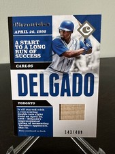 2017 Chronicles Carlos Delgado Bat Relic Swatch Black /499 Toronto Blue Jays