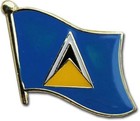 Wholesale Pack of 24 St Lucia Country Flag Bike Hat Cap lapel Pin