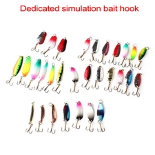 30pcs/Lot Trout Spoon Metal Fishing Lures Spinner Bait Bass Tackle Colorful Bait