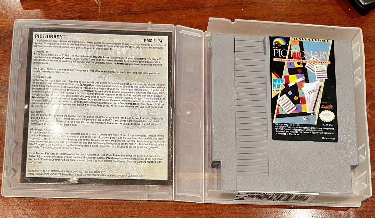 Pictionary NES Nintendo Entertainment System 1990 with Hard Case 