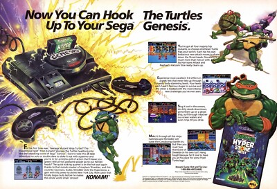 TMNT Ninja Turtles Hyperstone Heist Sega Genesis 13'' X 19'' Art Print Poster