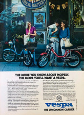 1980 VESPA MOPEDS—GRANDE/SI/BRAVO/CIAO MODELS—ORIGINAL VINTAGE MAGAZINE PRINT AD