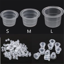 100/500/1000Pcs Plastic Small Medium Large Tattoo Ink Cups Caps Pigment Supply
