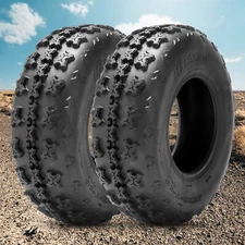 Set 2 22x7-10 22x7x10 ATV Tires 4Ply Heavy Duty UTV Tyres All Terrain Sport Quad