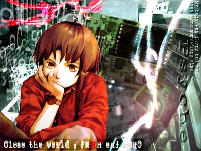 Serial Experiments Lain Poster Yoshitoshi ABe Close the World Open
