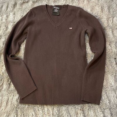 Vintage Ralph Lauren Women’s Size Large Polo Jeans Co Brown V-neck Sweater 