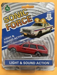 NIB VINTAGE 80'S SUMMER SONIC FORCE SOUND & LIGHT DIE-CAST MERCEDES RED FIRE CAR