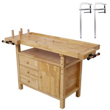 Wood Workbench Wooden Workbench for Garage Workshop and Home