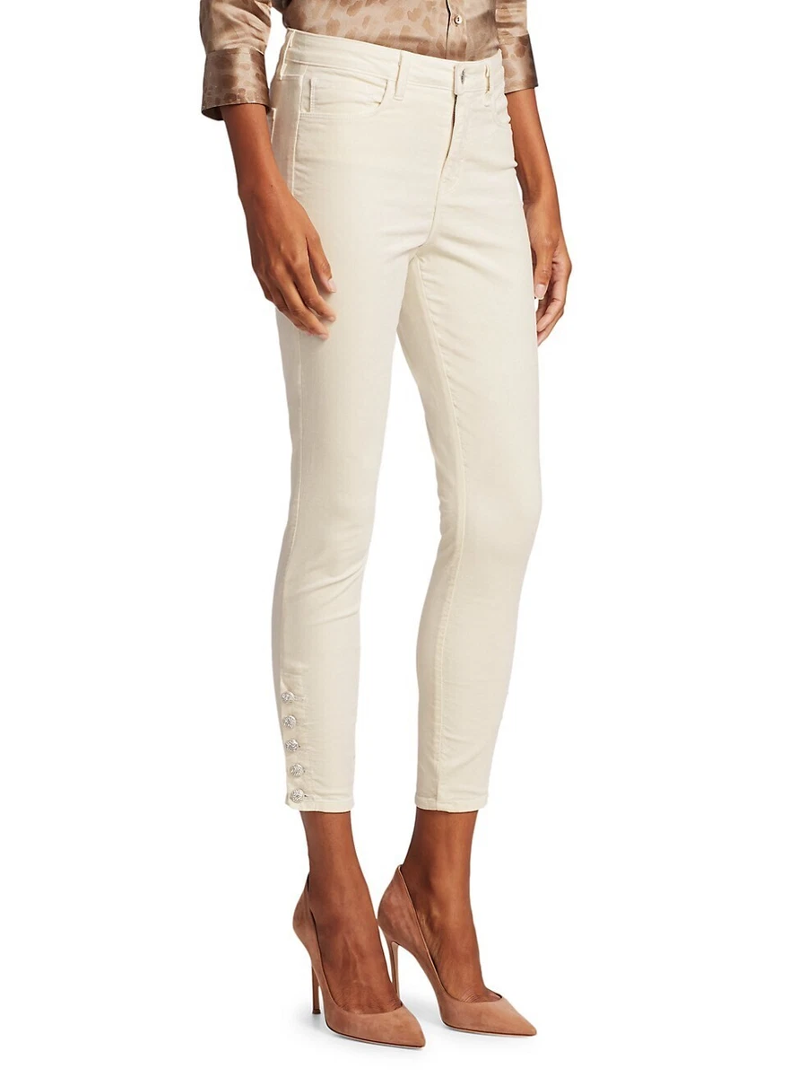 Winter white velvet jeans sales