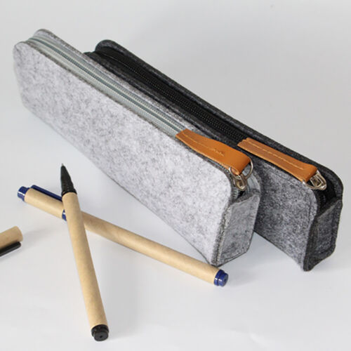 Felt Zipper Pencil Case Travel Cosmetic Bag Pen Pouch Makeup Bag Stationery Bag - Picture 6 of 16
