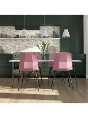 Set of CosmoLiving Riley Pink moulded Dining Chairs Brand new