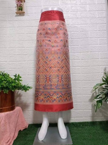 LAOS/THAI SILK SARONG SKIRT WAIST ONE SIZE WRAP AROUND/LENGTH 34/35" - Picture 77 of 117