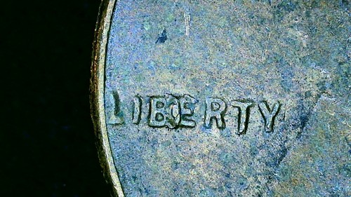 1954 S Lincoln Wheat Cent ERROR COIN RETAINED DIE CHIP on 'LIBERTY' US 1C P727