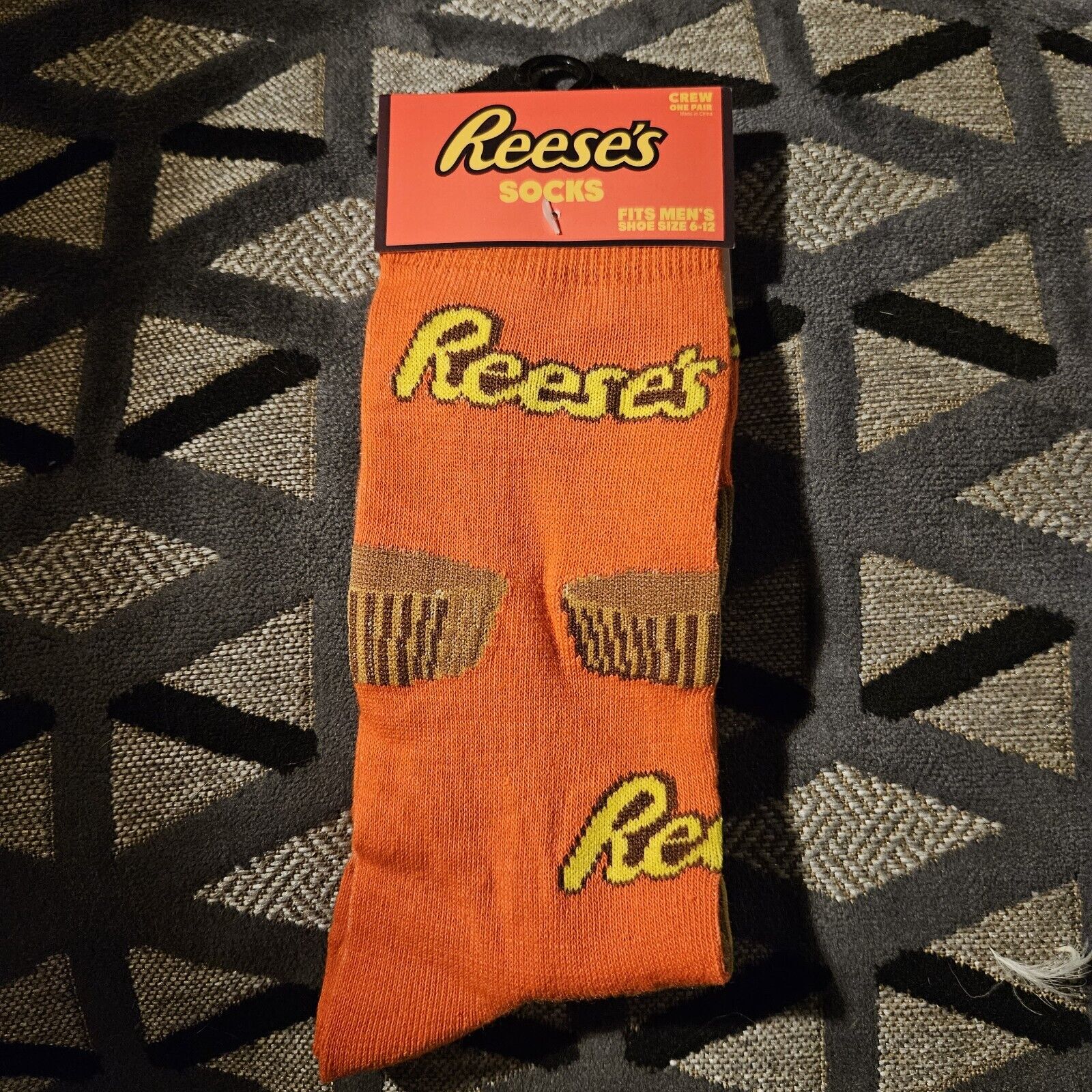 Odd Sox Reese's Crew Socks for Men in Orange