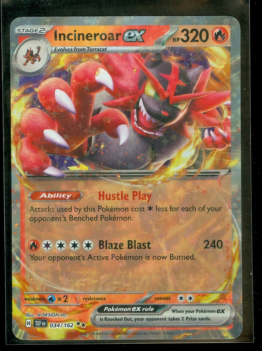 Incineroar ex - 034/162 34 - [SV05 Temporal Forces] Holofoil Damaged Holofoil