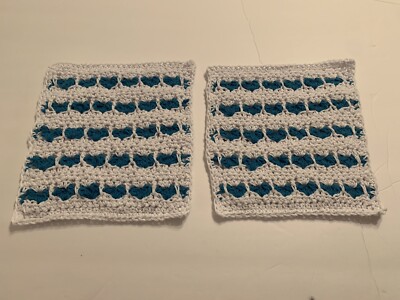 Wash Dish Clothes Sweetheart White with Turquoise motif hearts New Handmade 