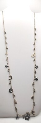 Ann Taylor Loft Designer Signed Style Moon Stars Charms Necklace Gift