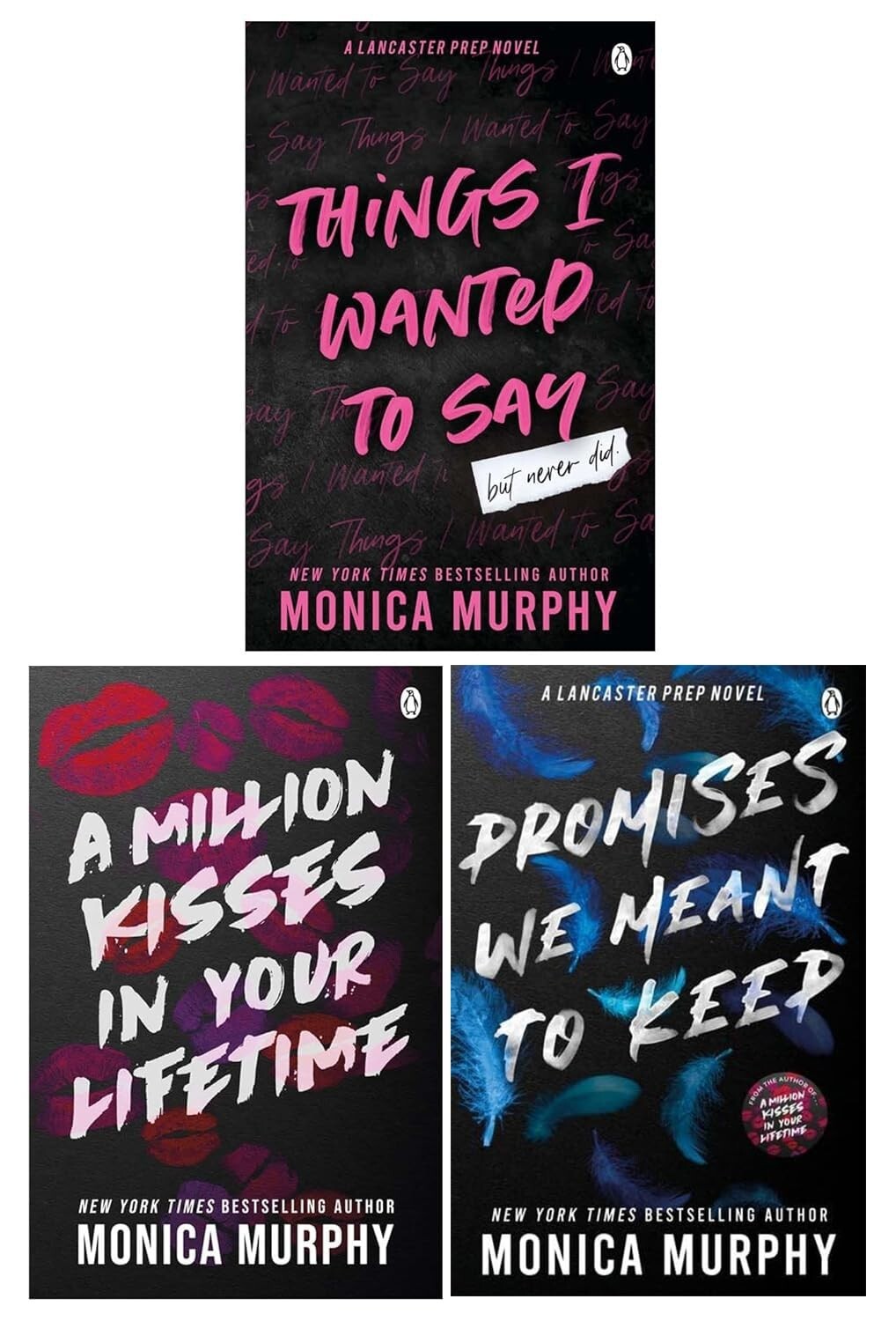 Lancaster Prep Series 3 Books Collection Set by Monica Murphy NEW Pack