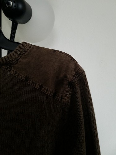 Roundtree & Yorke Mens Brown Sweater 100% Soft Cotton Mixed Knit Style Size S - Picture 4 of 12
