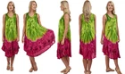 Women Ladies Sleeveless Tie-dye Beach Summer Umbrella Sundress Plus Size 12-24