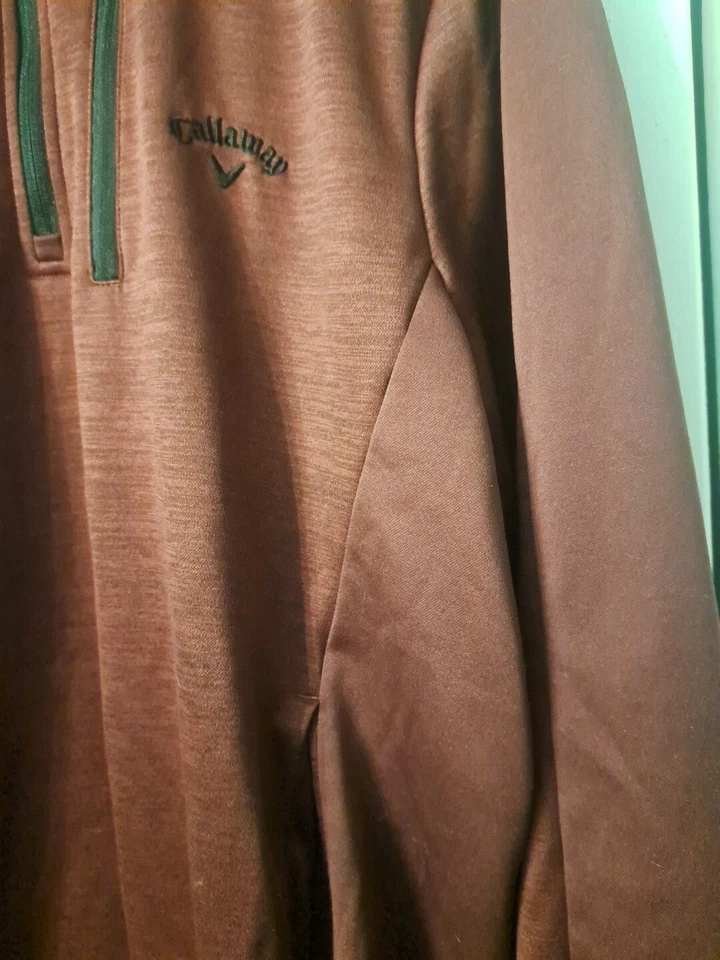 Camisa de golf Callaway para hombre M mediana 1/4 cremallera pulóver UPF 50 borgoña/negra Foto 2 de 4