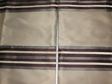 Tissu large fenêtre Zimmer+ Rohde Dk ivoire et marron satin et rayures velours, 1,1 mts
