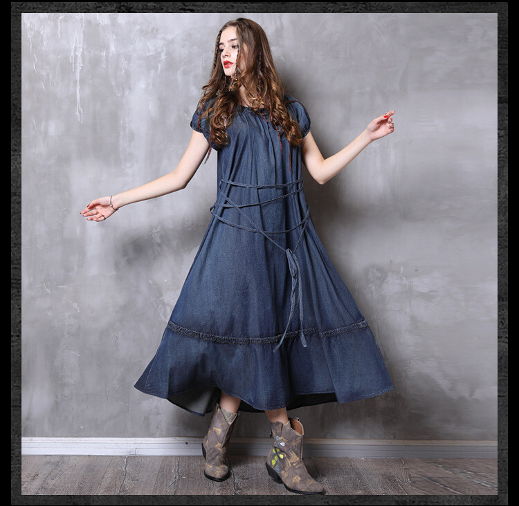 long jean dresses and skirts