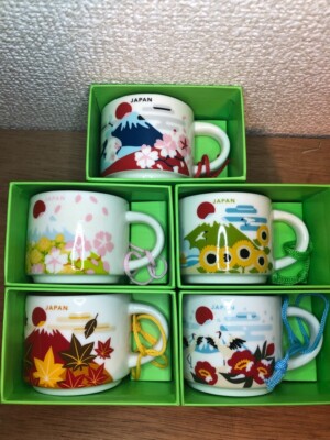 スターバックス☆You Are Here Collection 5個セット Japan set of 5 Starbucks mini Mug 2oz ORNAMENT You Are Here Spring