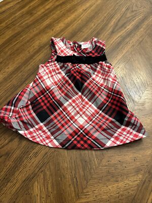 INFANT GIRLS~HOLIDAY RED~BLACK PLAID DRESS~BLACK VELVET~5-8 Lb  2.3-3,6MO~CARTERS | eBay