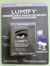 2 Pack Bausch + Lomb Lumify Redness Reliever Eye Drops 0.25 oz Exp: 01/2027 NEW