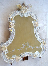 Specchio Murano. 1957. vetro. stile veneziano. da appoggio. cm. 46x37. vintage