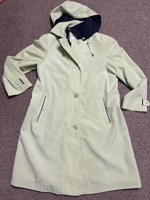 Liz Claiborne Women's Lime Green Hood Trench Coat Lined Small