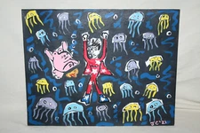 JELLYFISH KIKEE BLUE & DISCO Jr CHARLIE FAST OUTSIDER POLITICAL FOLK POP ART
