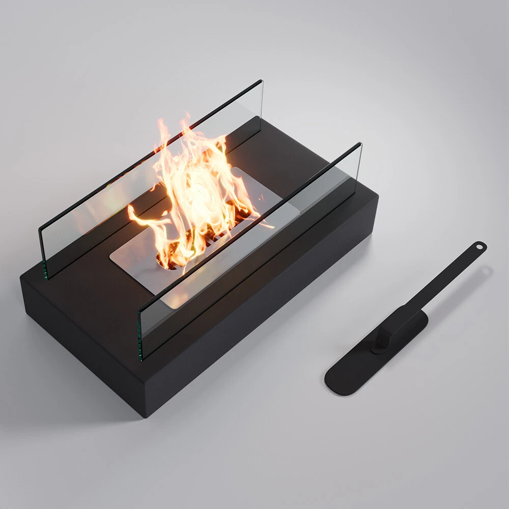 Bio Ethanol Fireplace Indoor Outdoor Camping Glass Top Burner Fire Smokeless  UK | eBay