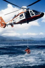 Coast Guard Helicopter During Rescue at Sea Photo Photograph Poster 24x16