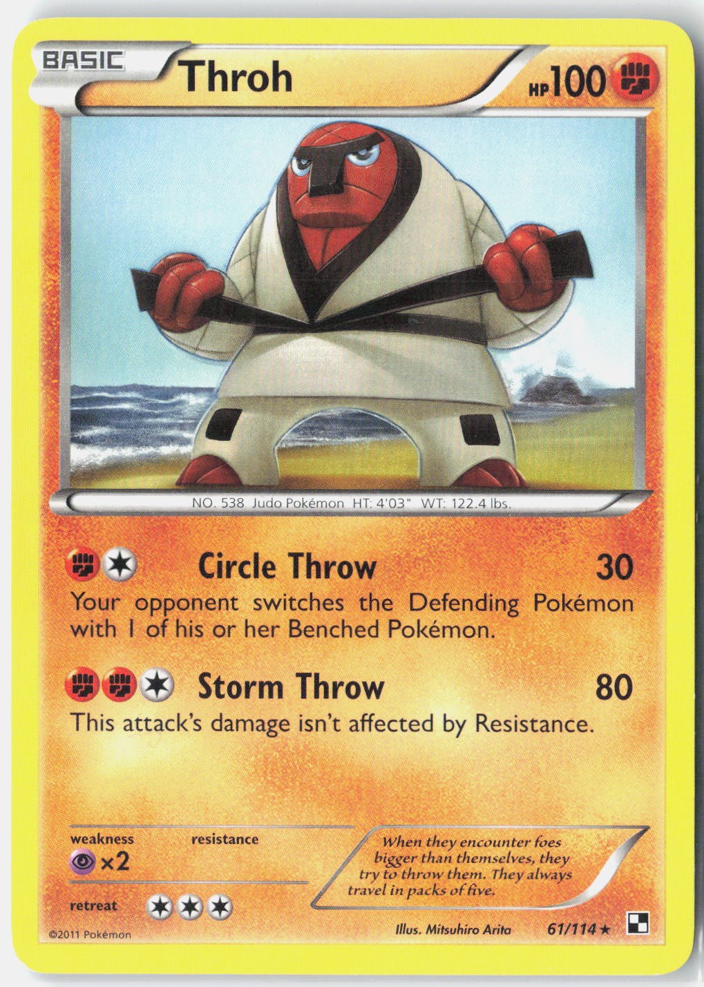 Throh Black and White 61/114 Pokemon Card
