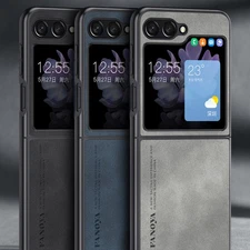 For Samsung Galaxy Z Flip7/7 FE/6/5/4/3 Anti-Scratch Skin-Feel PU Leather Case