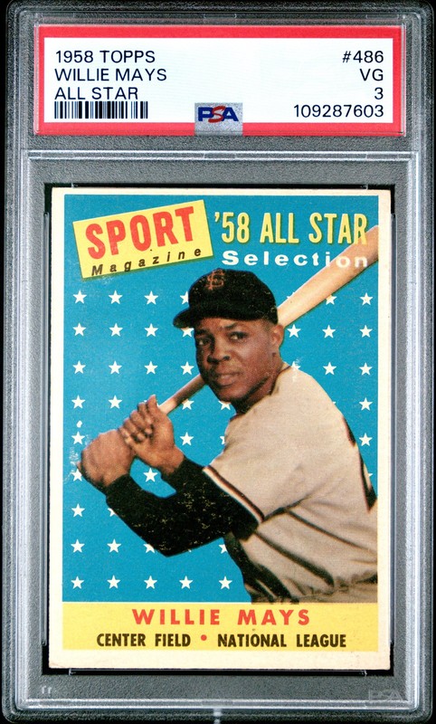 1958 TOPPS ALL STAR #486 WILLIE MAYS PSA 3