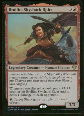 1x Foil Brallin, Skyshark Rider - Commander 2020  NM - MTG