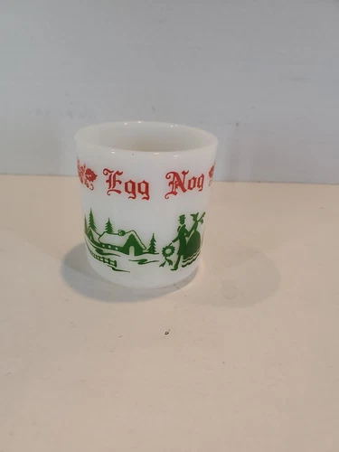 HAZEL ATLAS EGG NOG MILK GLASS MUG VINTAGE