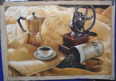 Handgemaltes Ölgemälde auf Leinwand 36''x24'' Stillleben, unsigniert, 5T8