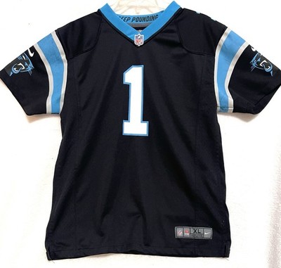 Cam Newton Carolina Panthers Nike On Field NFL Jersey Size XL Black & Blue Youth
