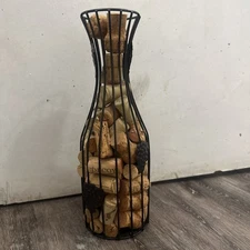 Metal WIRE CARAFE WINE BOTTLE CORK HOLDER.HOME DECOR, Bar. Great Gift